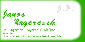 janos mayercsik business card